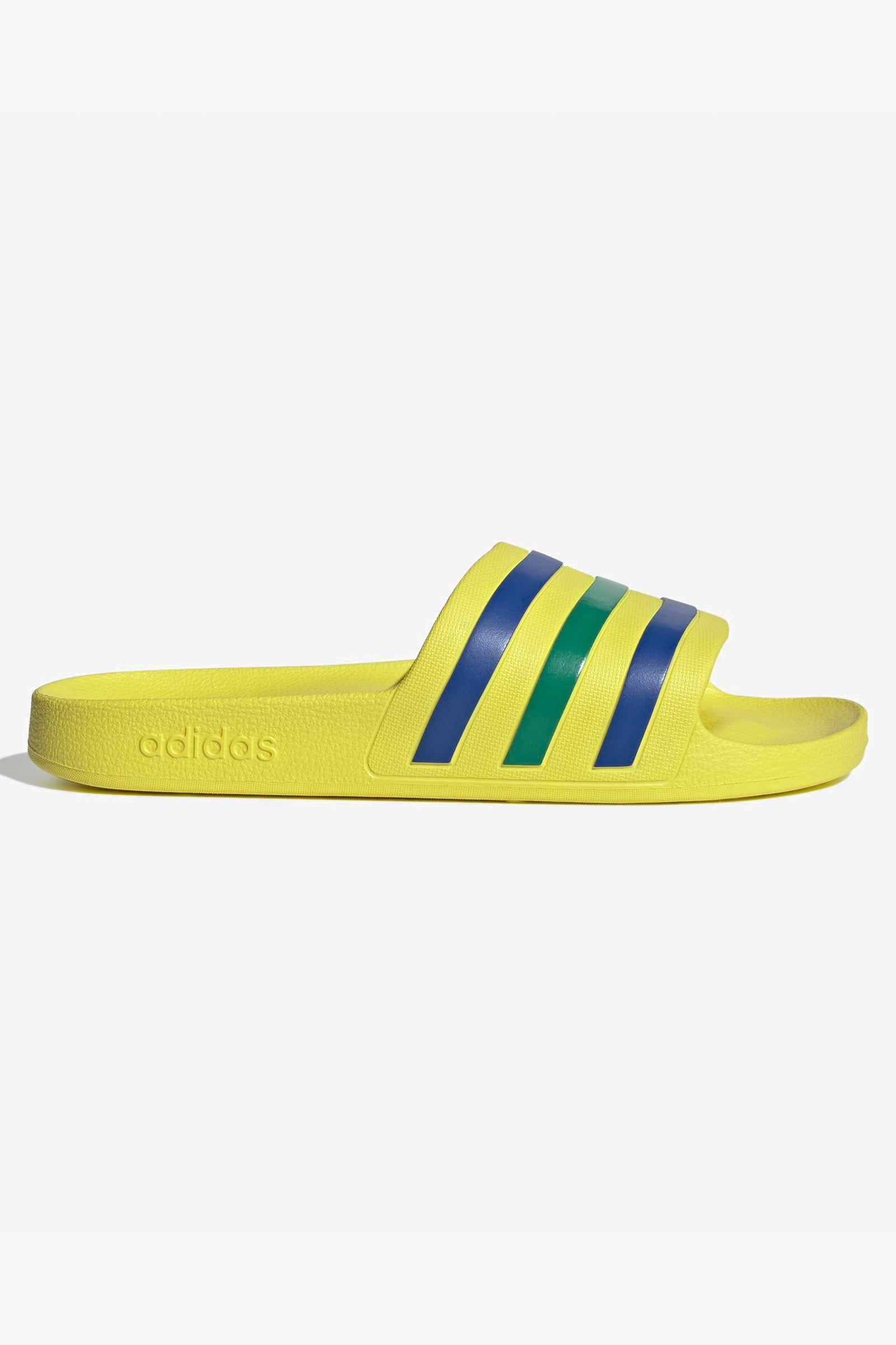 Adilette Aqua Pantoletten - Bright Yellow + Bold Blue + Bold Green