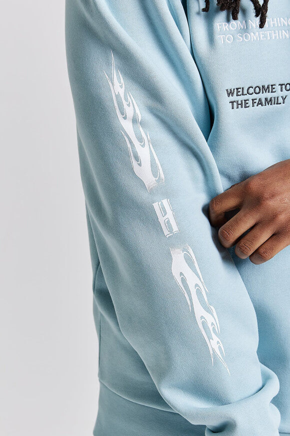 Oversize Kapuzensweatjacke - Sterling Blue