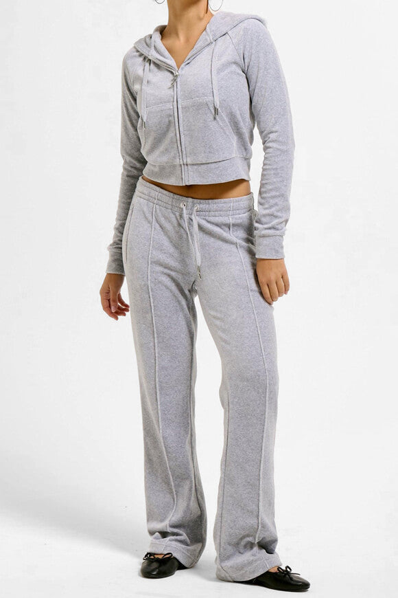 Tina Samt Hose - Silver Marl