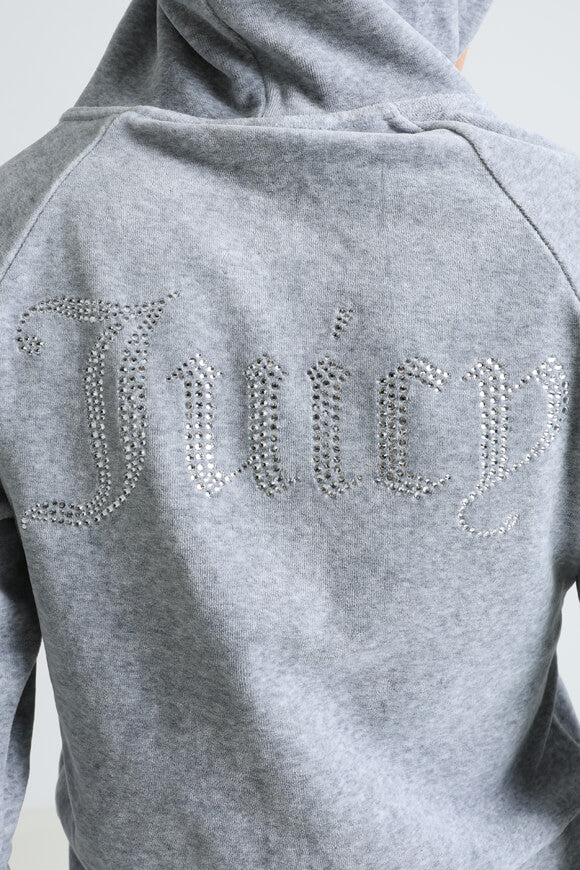 Madison Samt Crop Jacke - Silver Marl