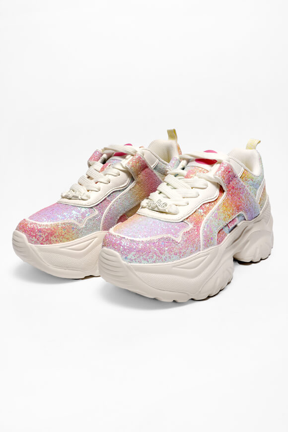 Vegan Bliss One Glam Plateau Sneaker - White + Pink Mermaid
