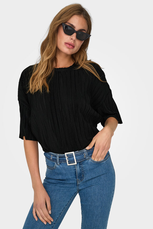 Ravenna Plissee T-Shirt - Black