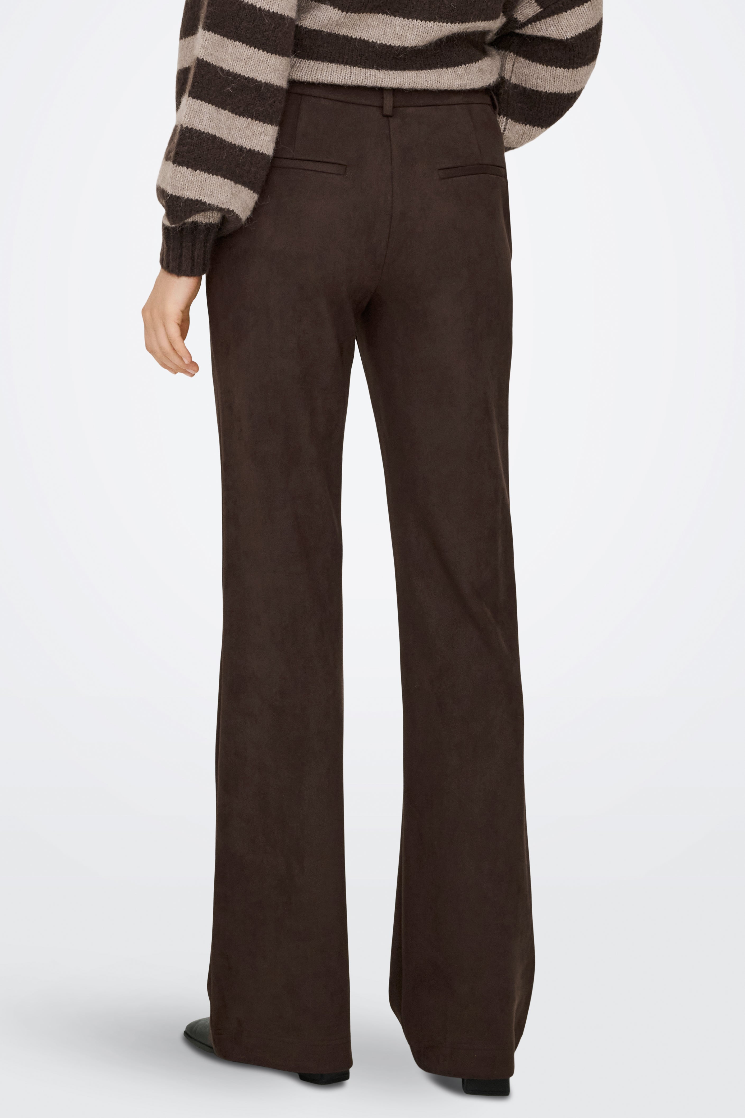 ONLLYLVA Kunstwildleder Flare-Hose L32 - Black Coffee