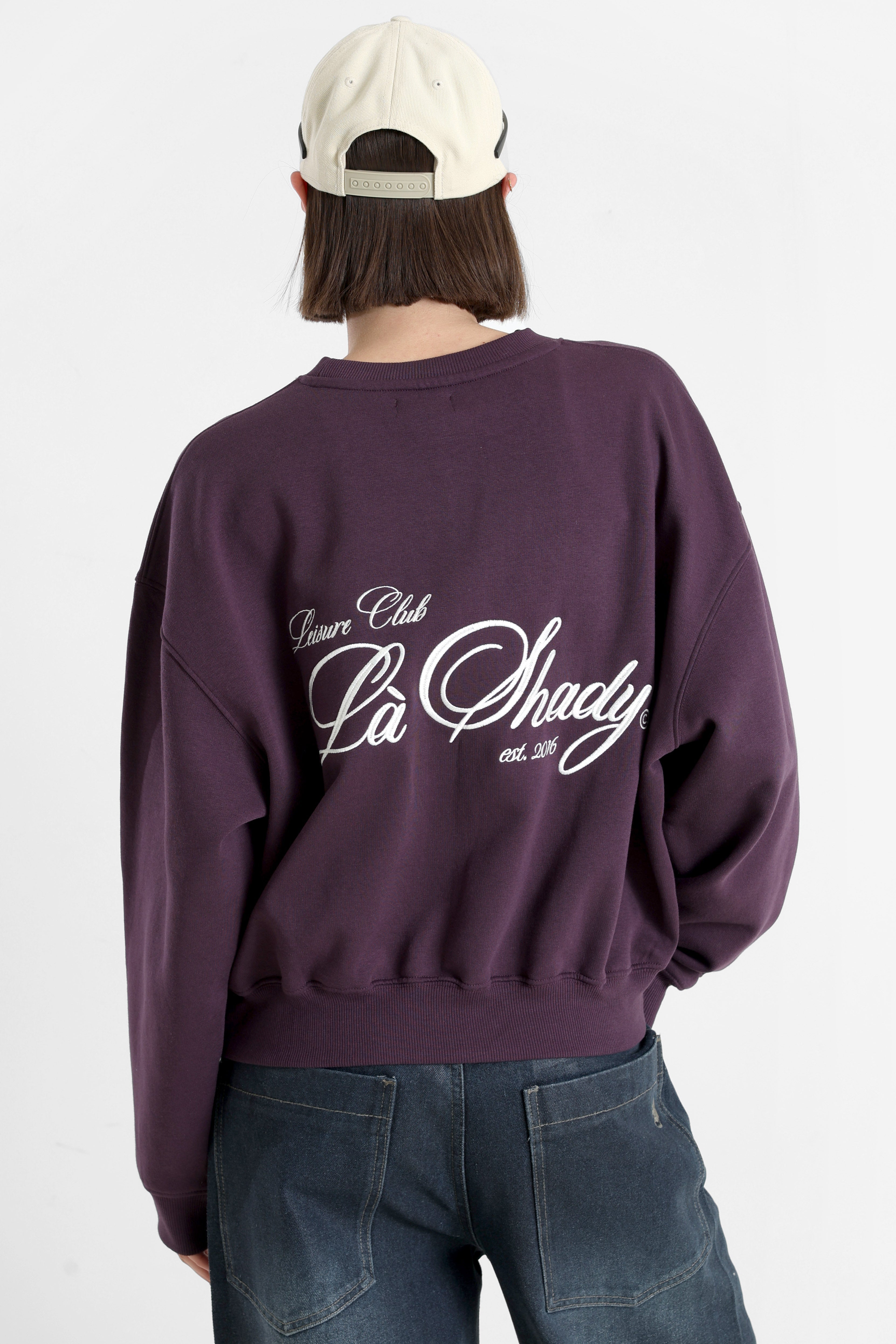 Sweatshirt - Aubergine + Offwhite