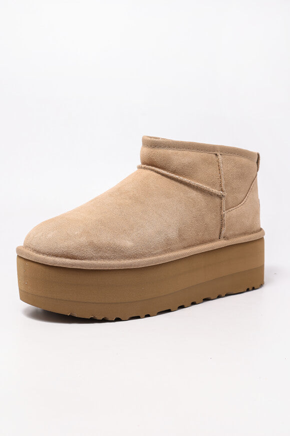 Classic Ultra Mini gefütterte Plateau Stiefelette - Sand