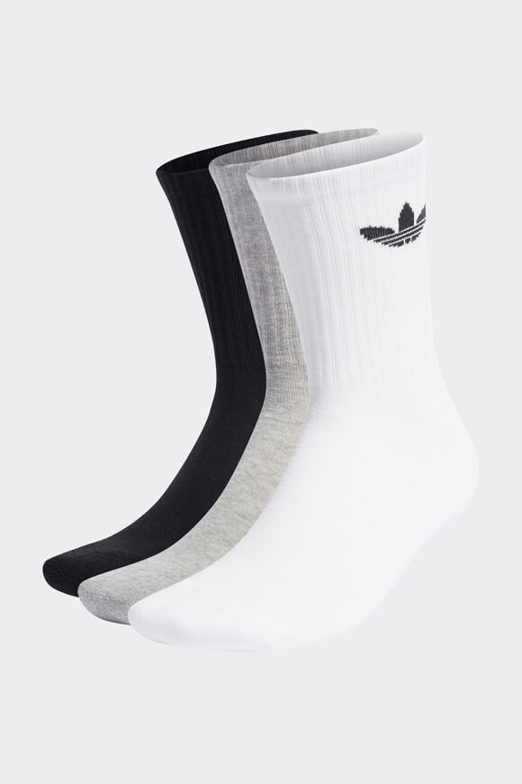 Dreierpack Socken - White + Medium Grey Heather + Black