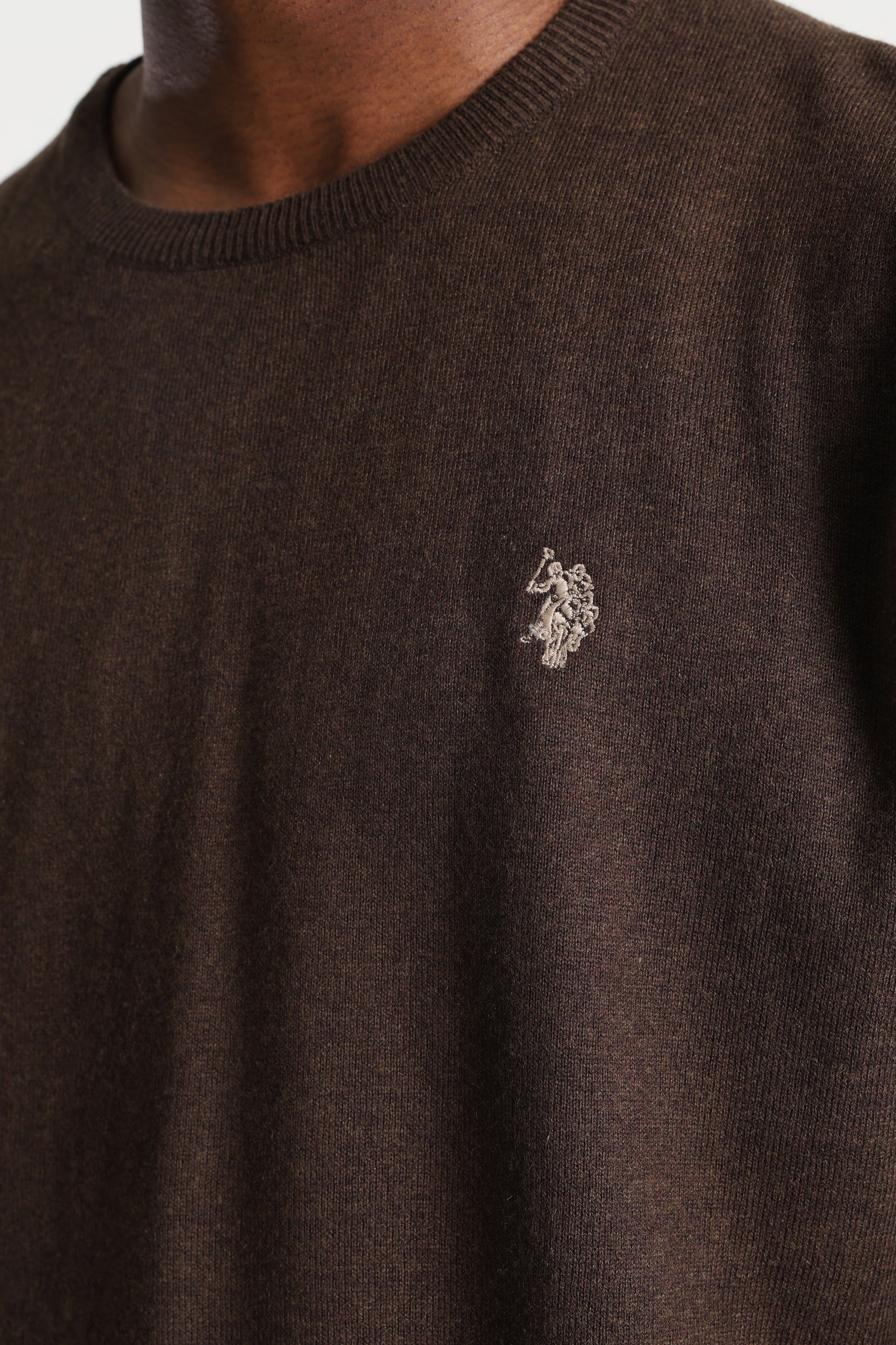 Leon Feinstrickpullover - Dark Brown Heather