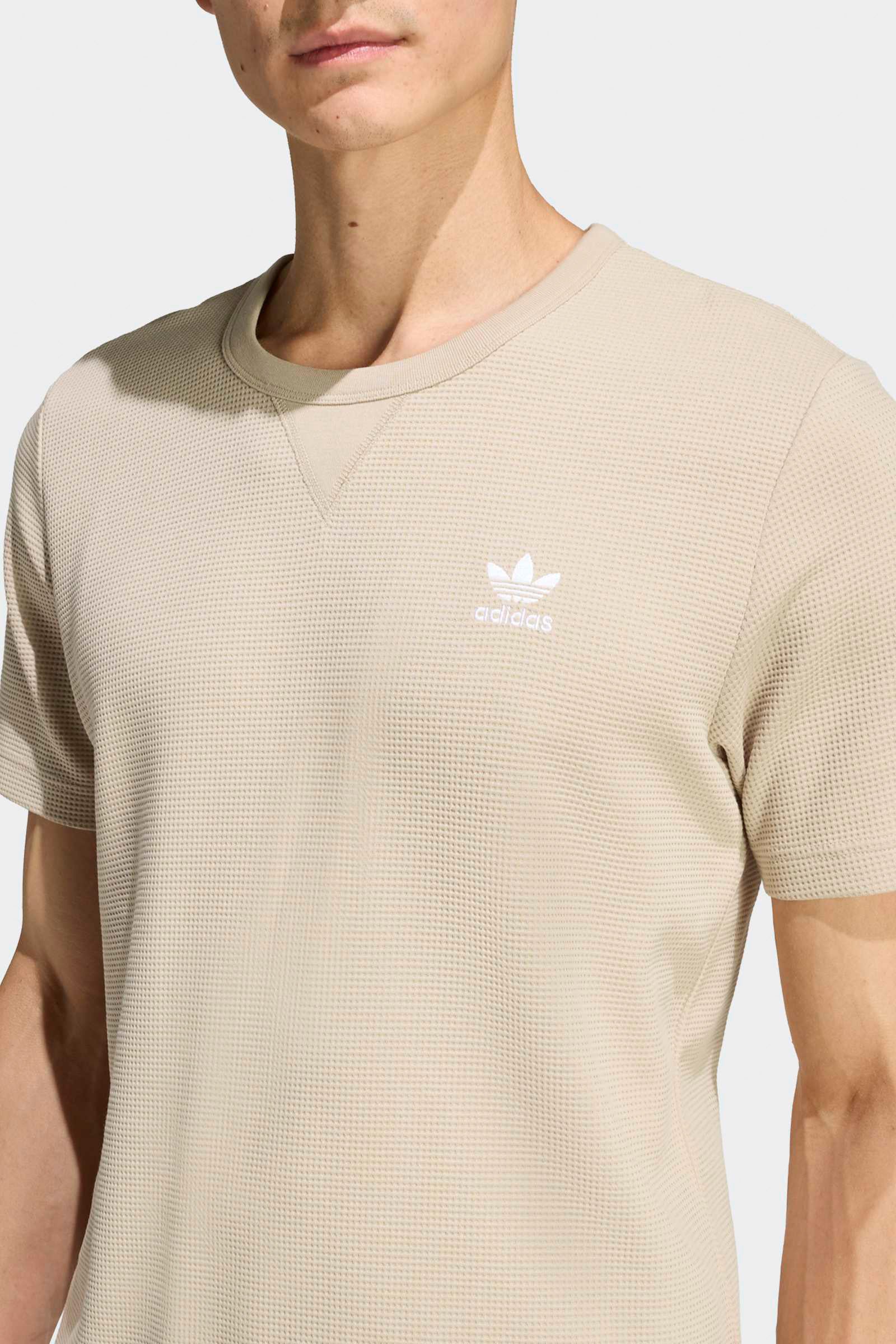 T-Shirt mit Waffelstruktur - Stone Khaki