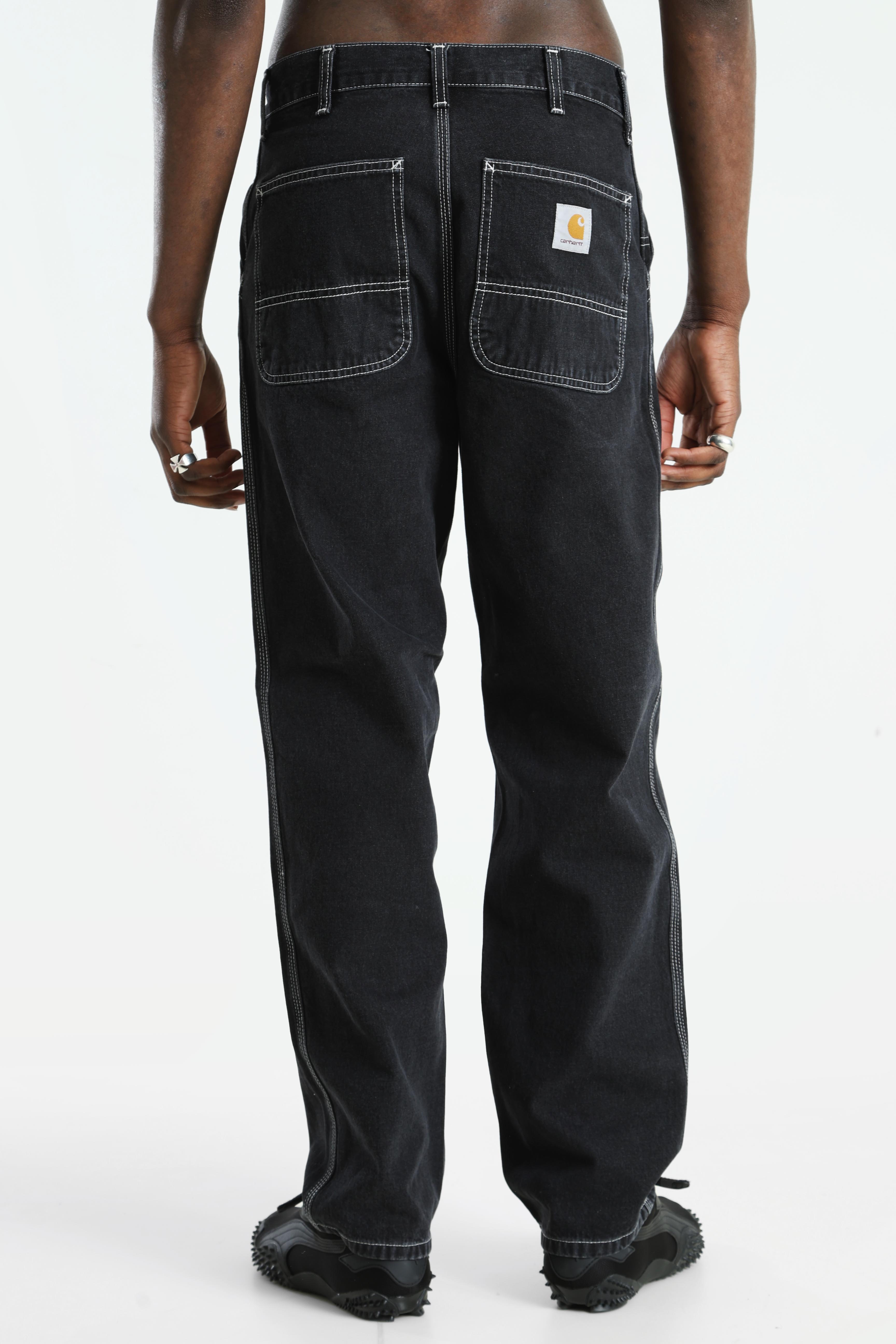 Relaxed Straight Fit Jeans - Black Stone Washed