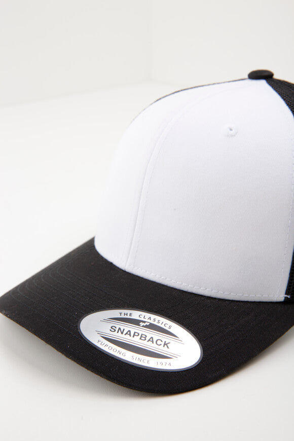Trucker Cap / Snapback - Schwarz + Weiss