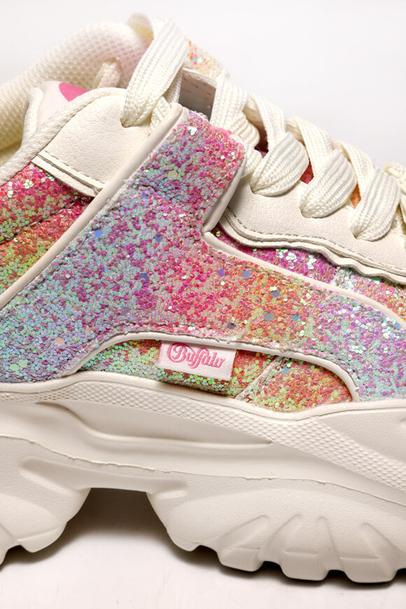 Vegan Bliss One Glam Plateau Sneaker - White + Pink Mermaid