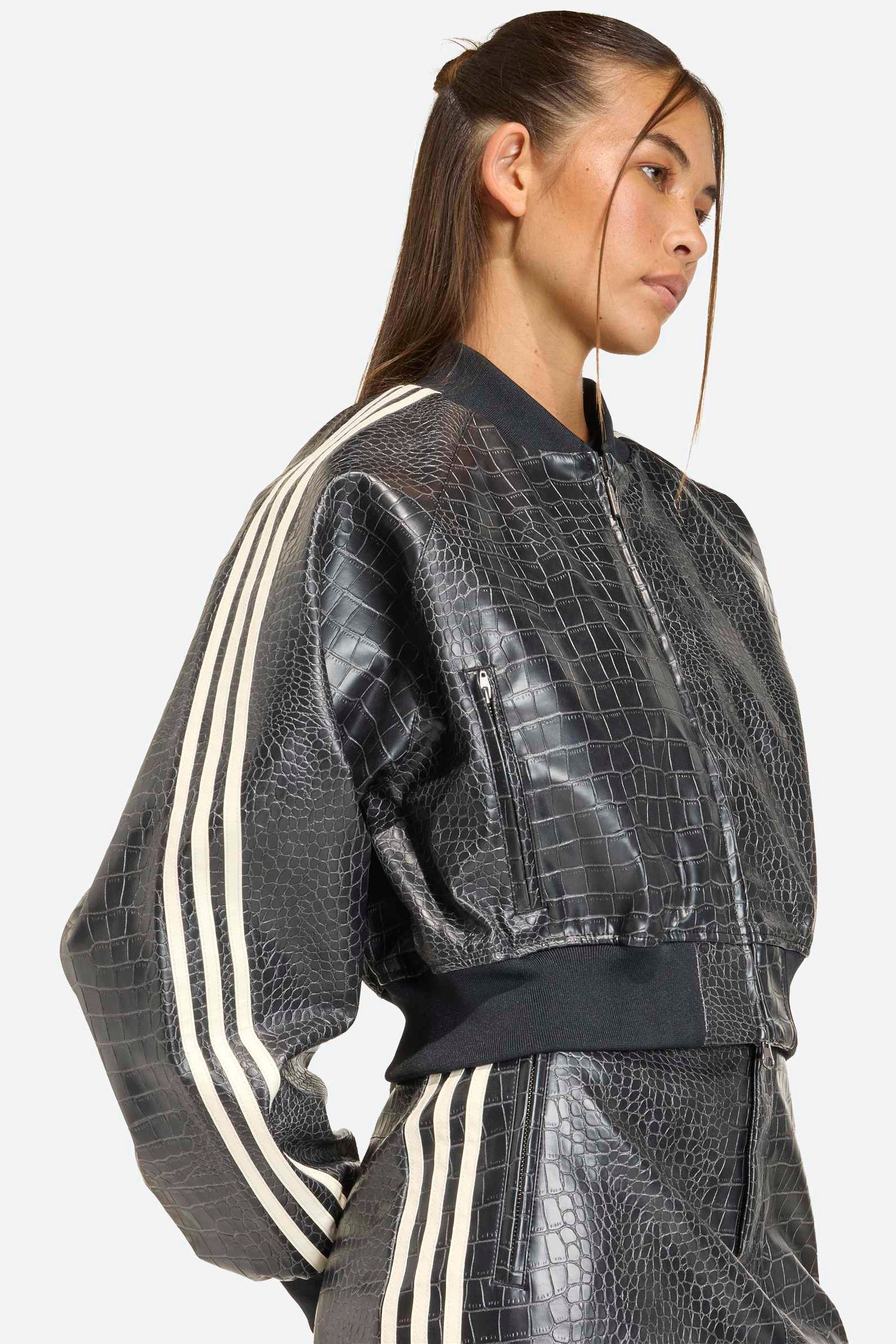 Bomber Kunstlederjacke - Black
