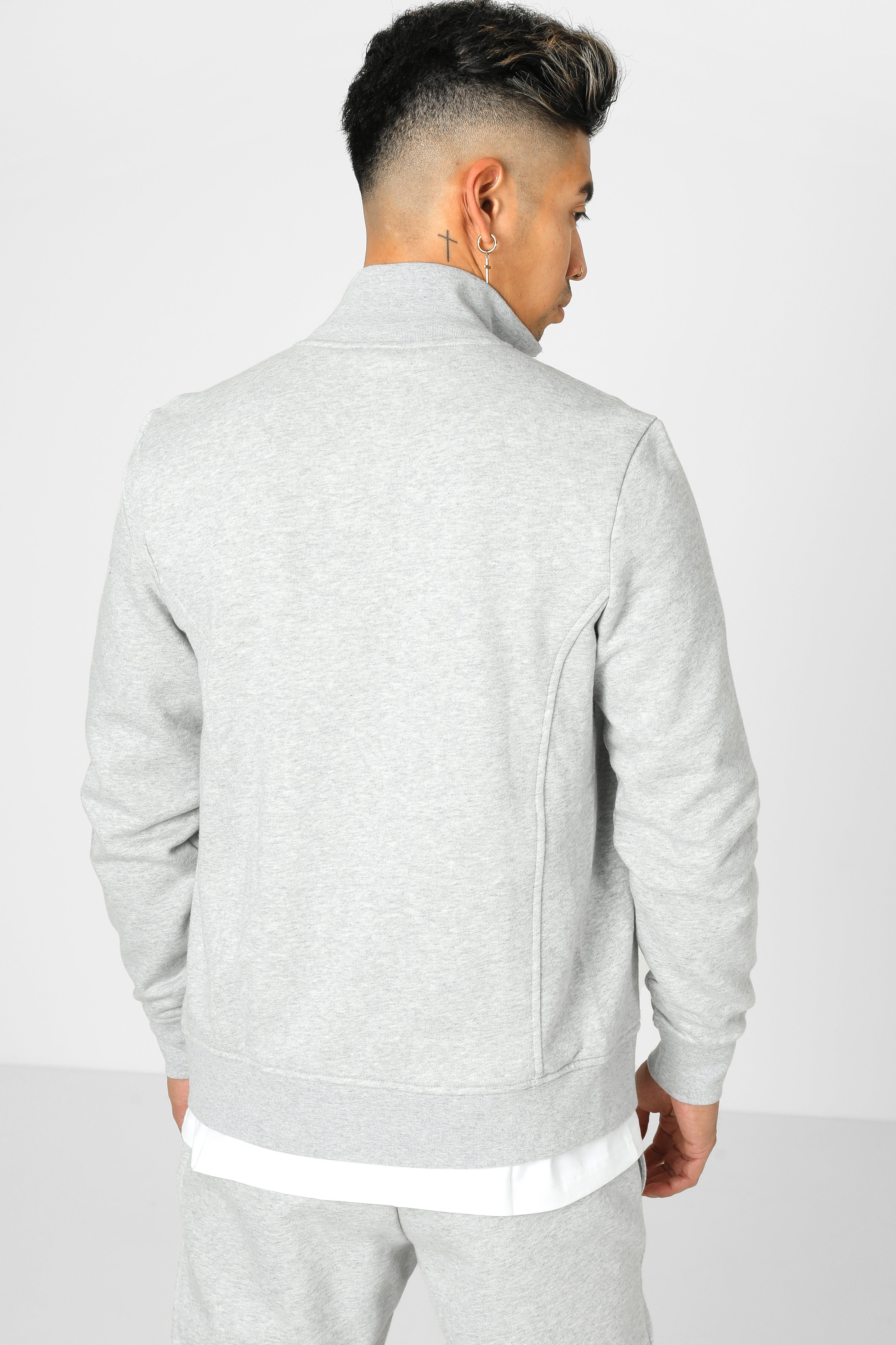 Sweatjacke - Hellgrau meliert
