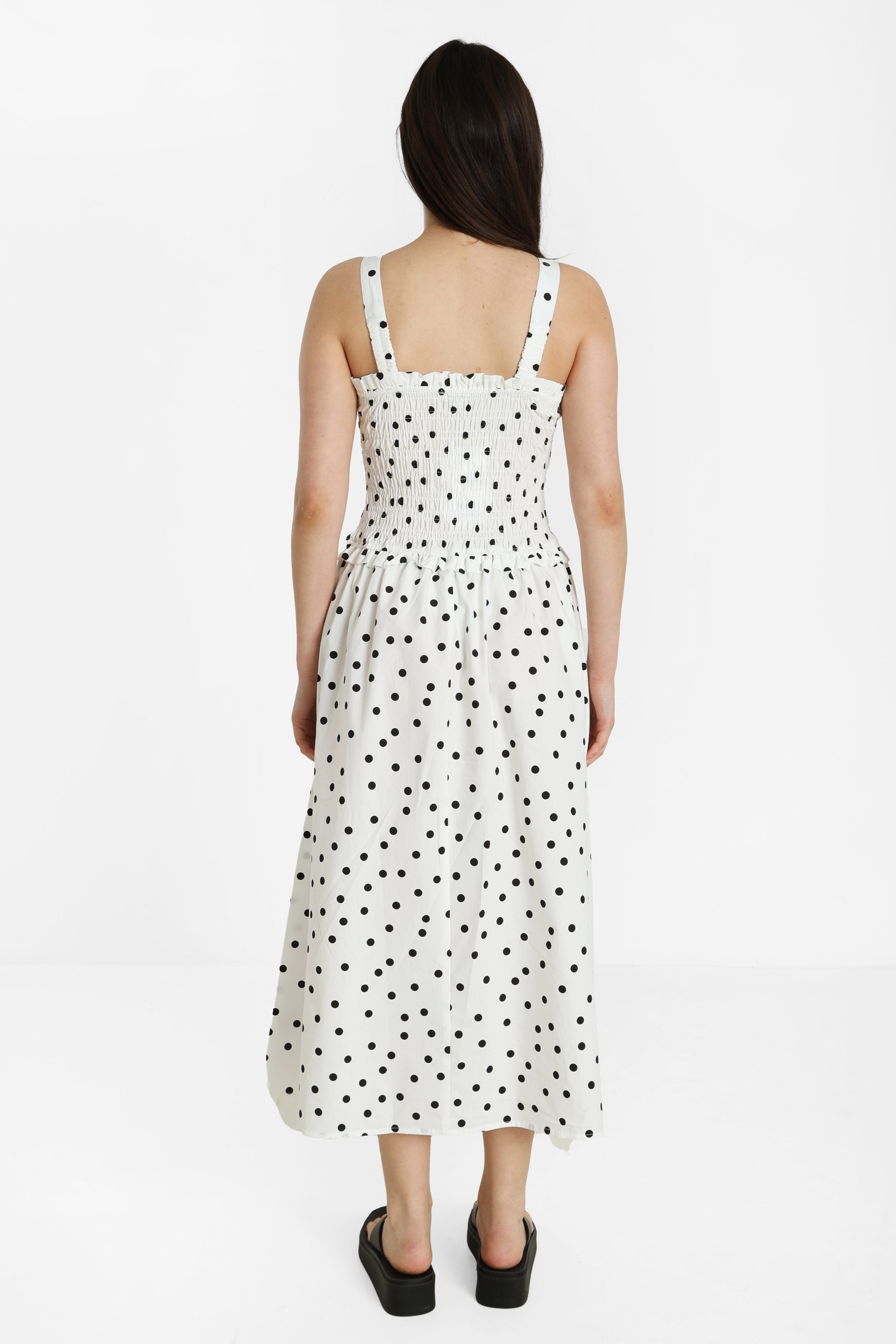 Maxikleid - Offwhite + Schwarz
