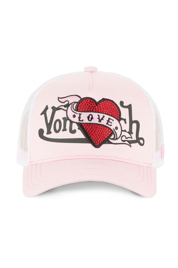 Trucker Cap / Snapback - Light Pink + White