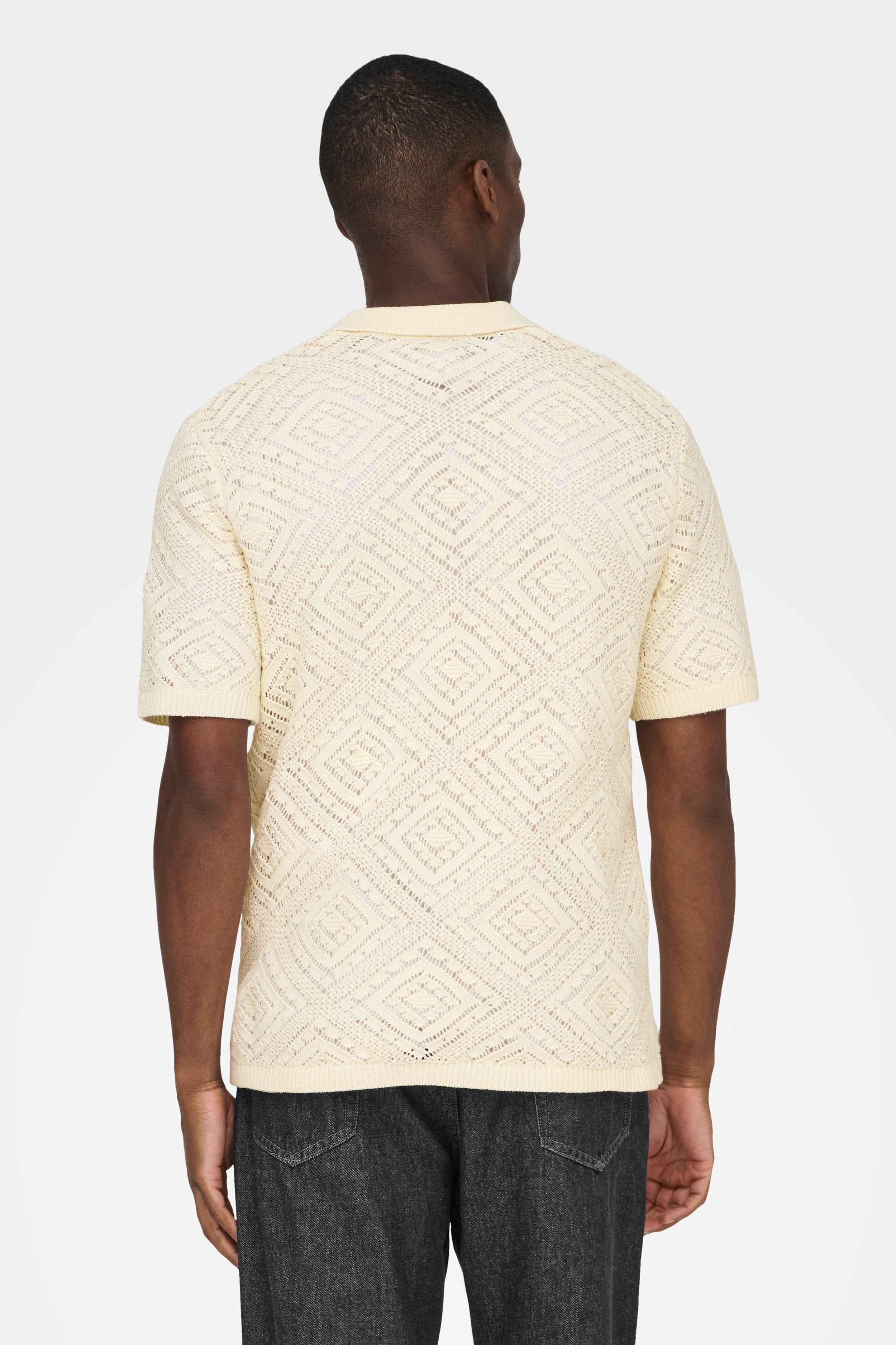 ONSKOLMAR Strick Polo - Cloud Dancer