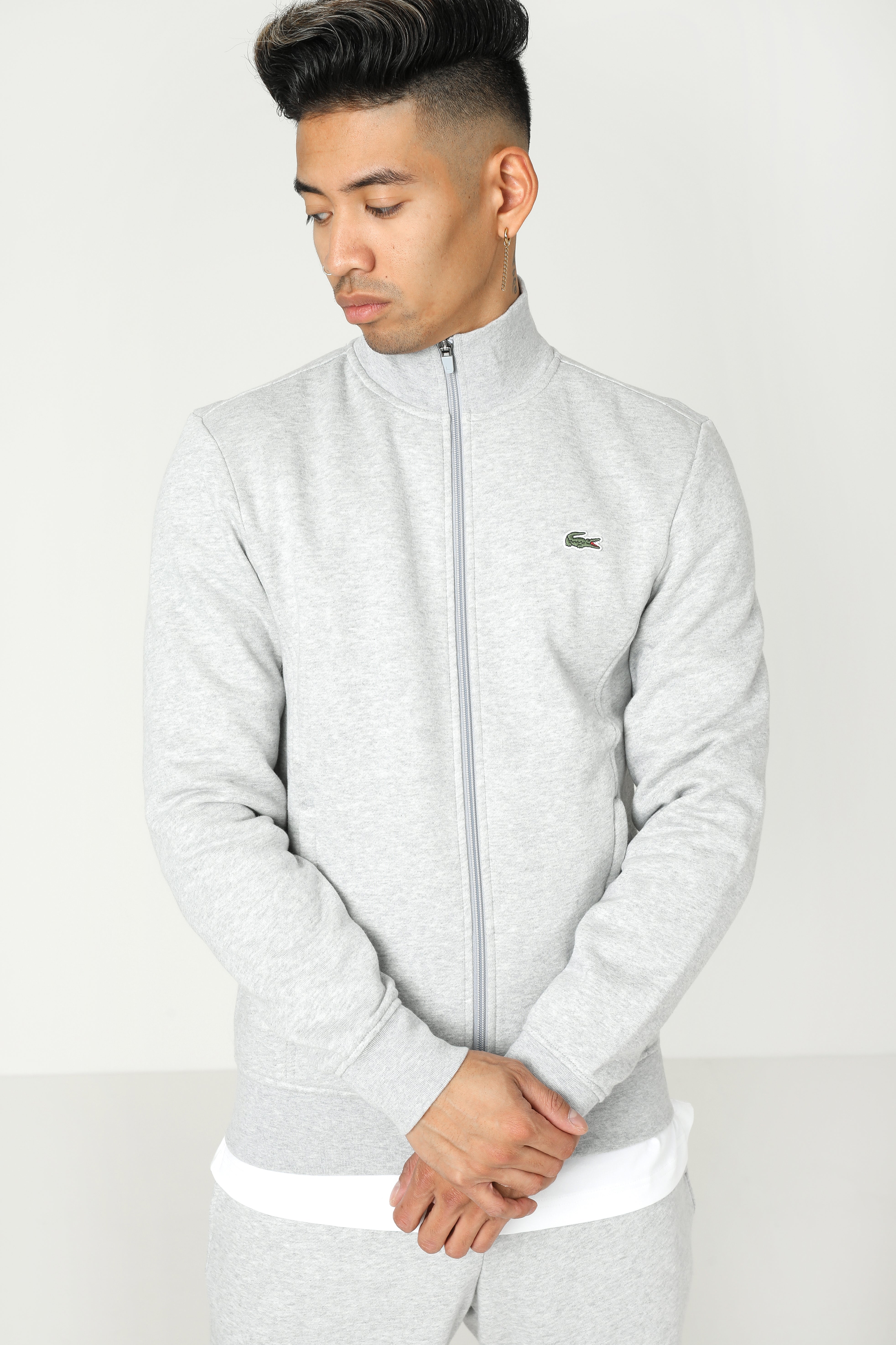 Sweatjacke - Hellgrau meliert