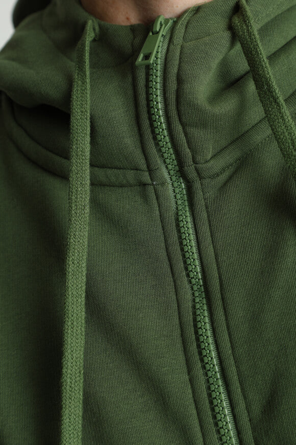 Kapuzensweatjacke - Olive Grün