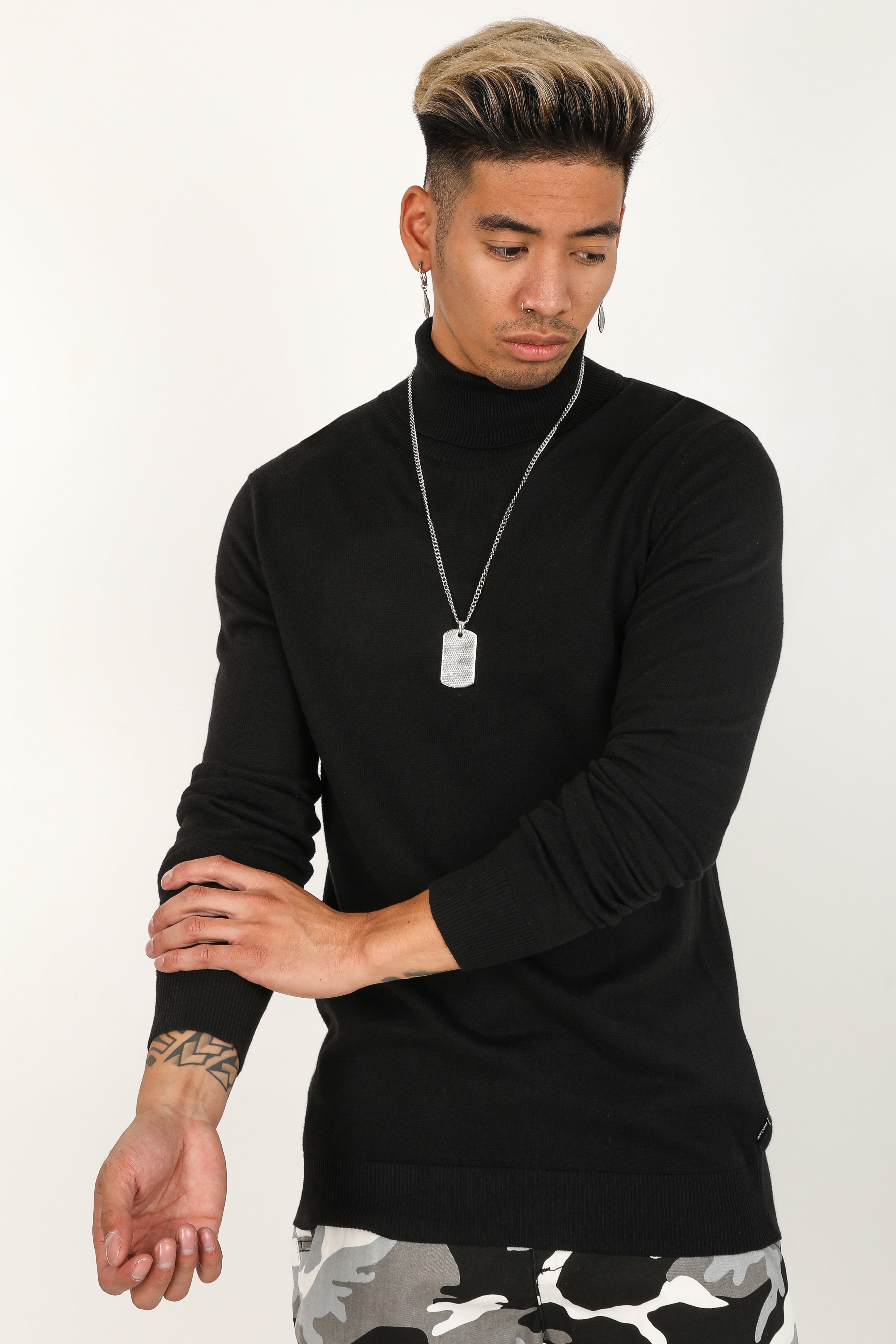 Feinstrickpullover - Schwarz