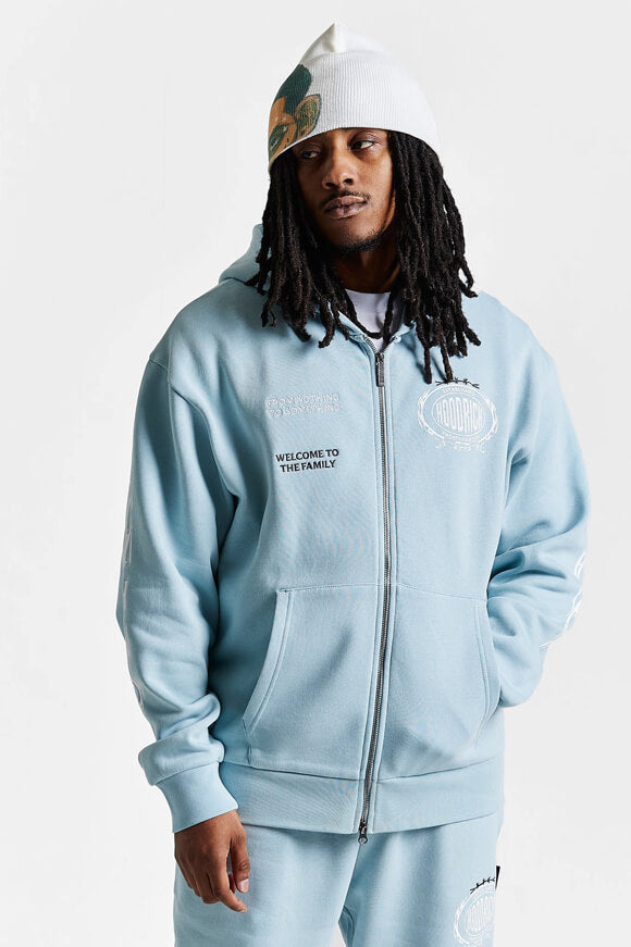 Oversize Kapuzensweatjacke - Sterling Blue