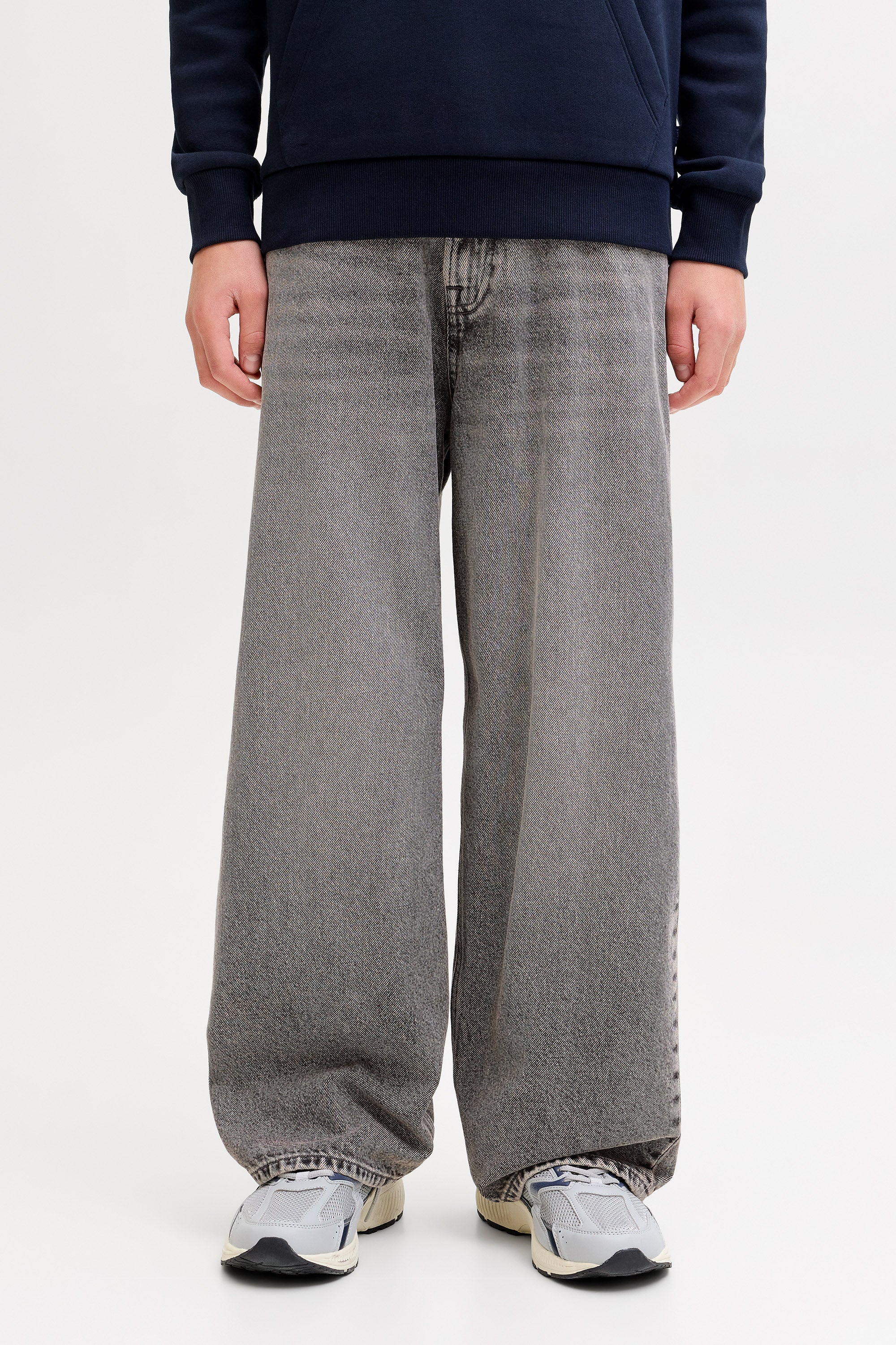 JJIDAVE Wide Fit Jeans - Grey Denim