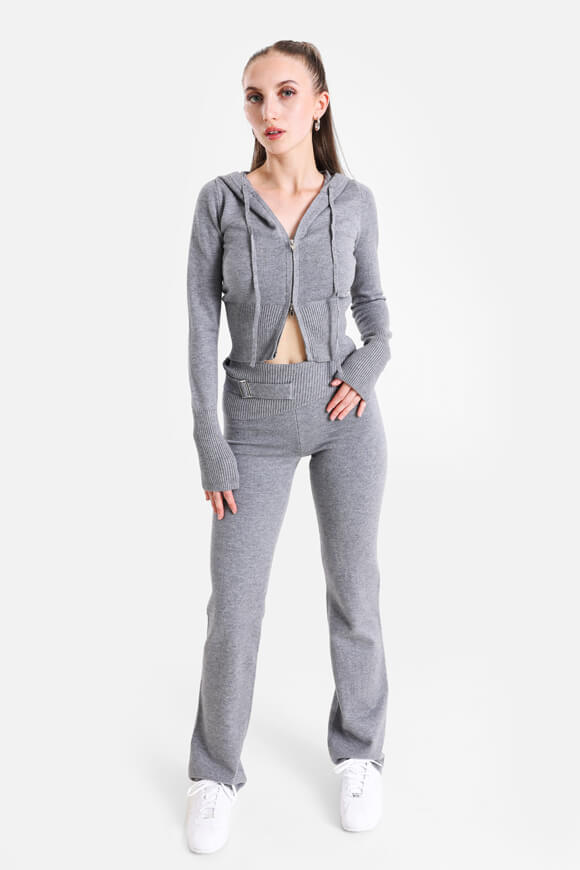 Crop Strickjacke - Grau