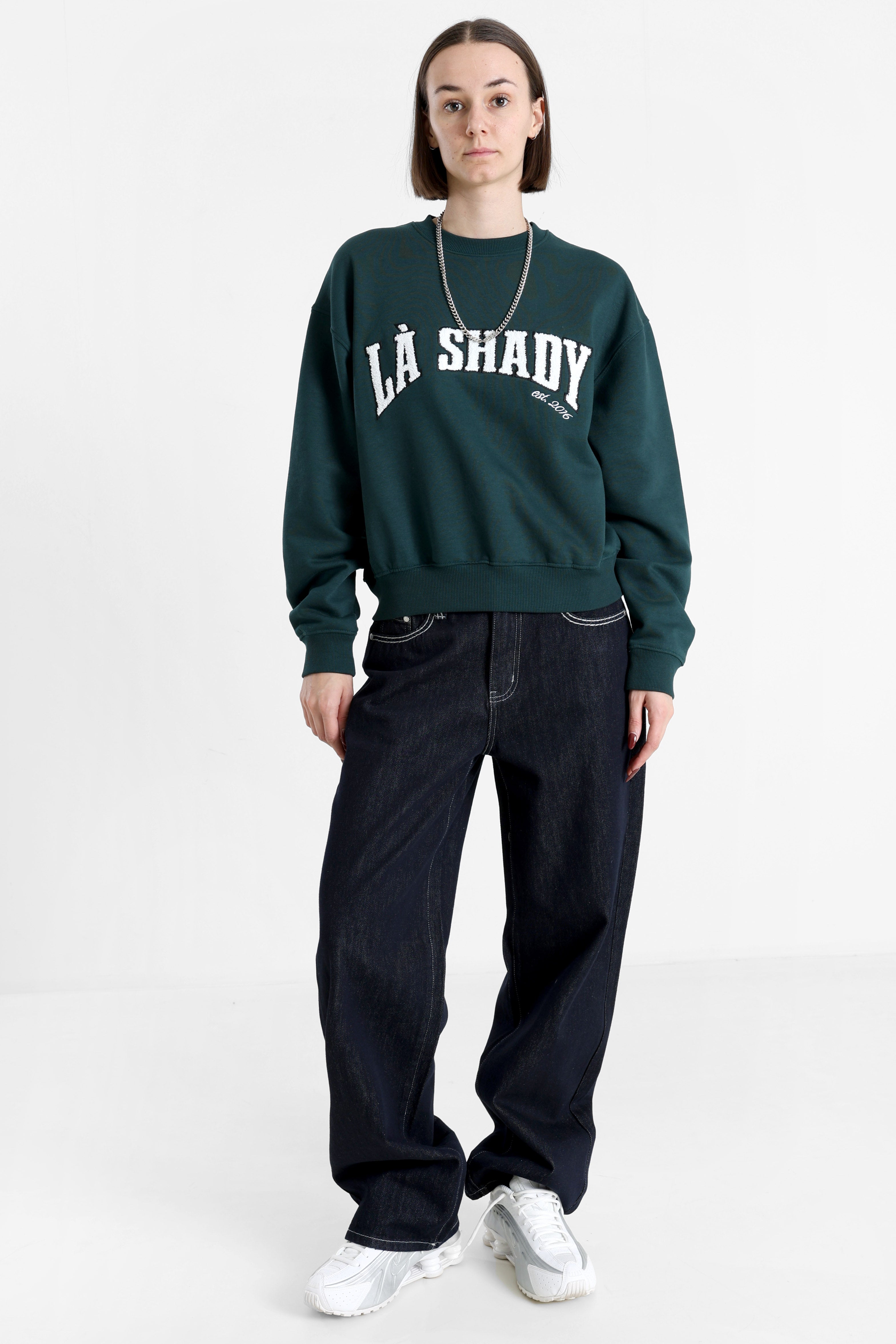 Sweatshirt - Dunkelgrün + Weiss