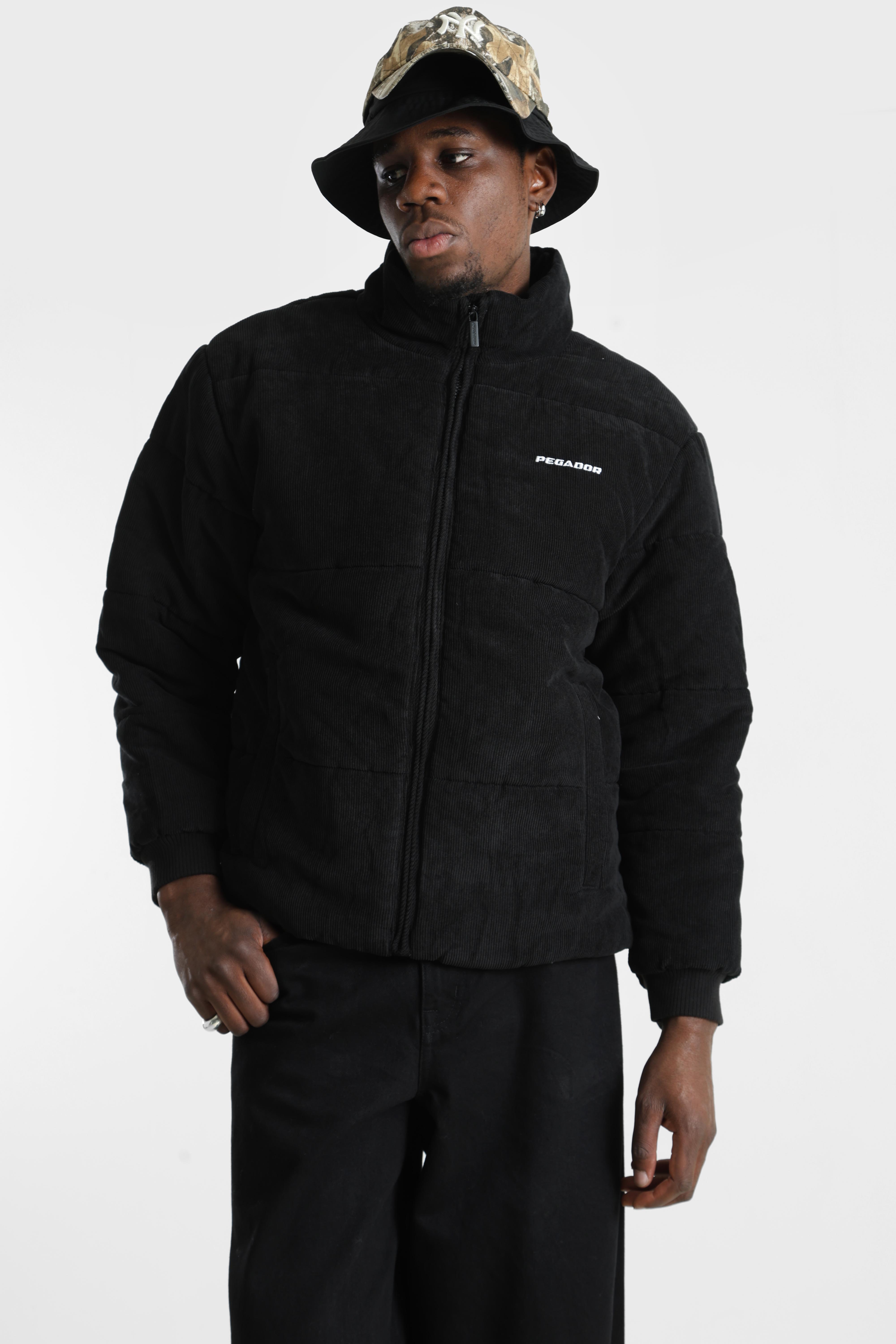 Solin Puffer Cordjacke - Black
