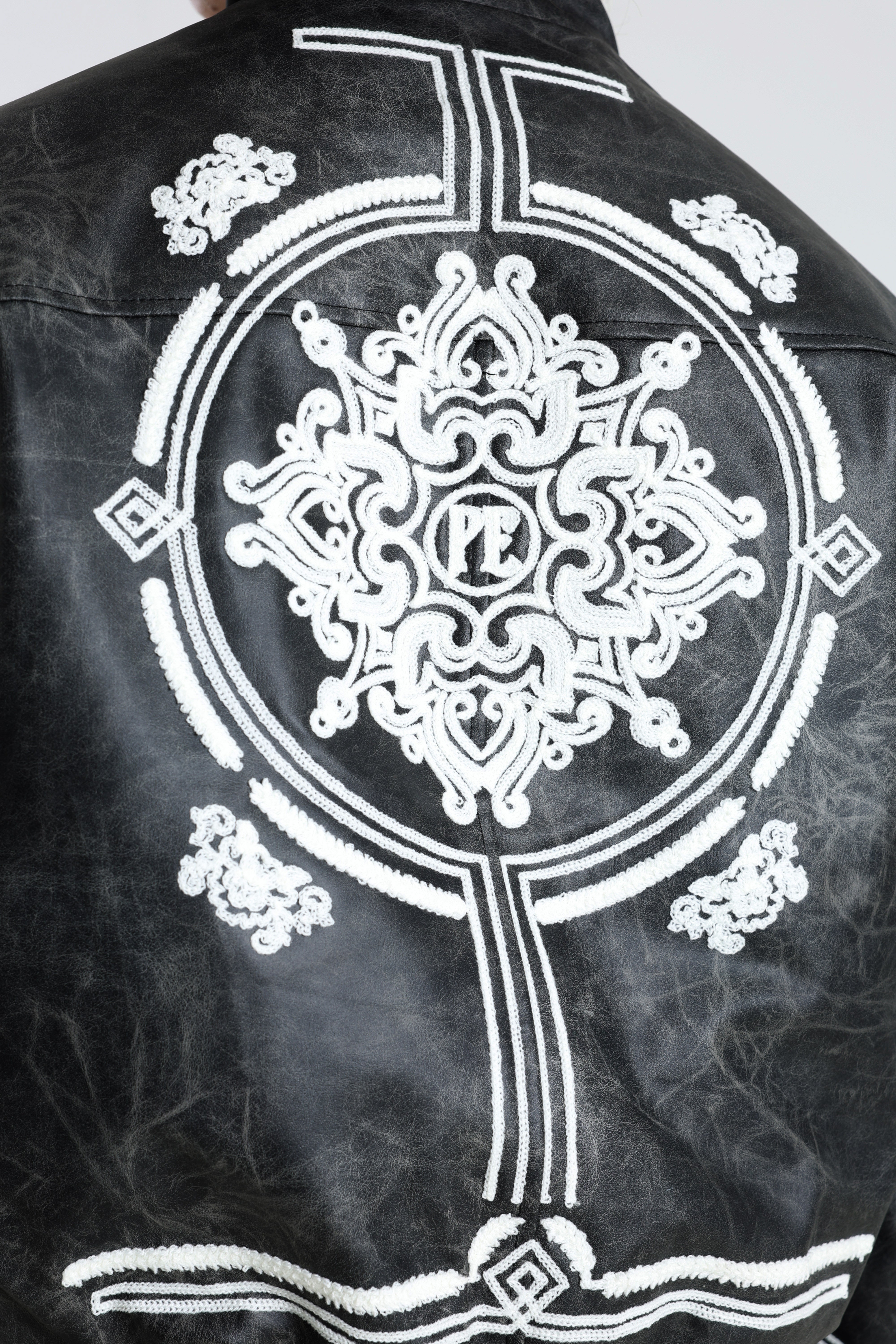 Kunstlederjacke - Black Washed
