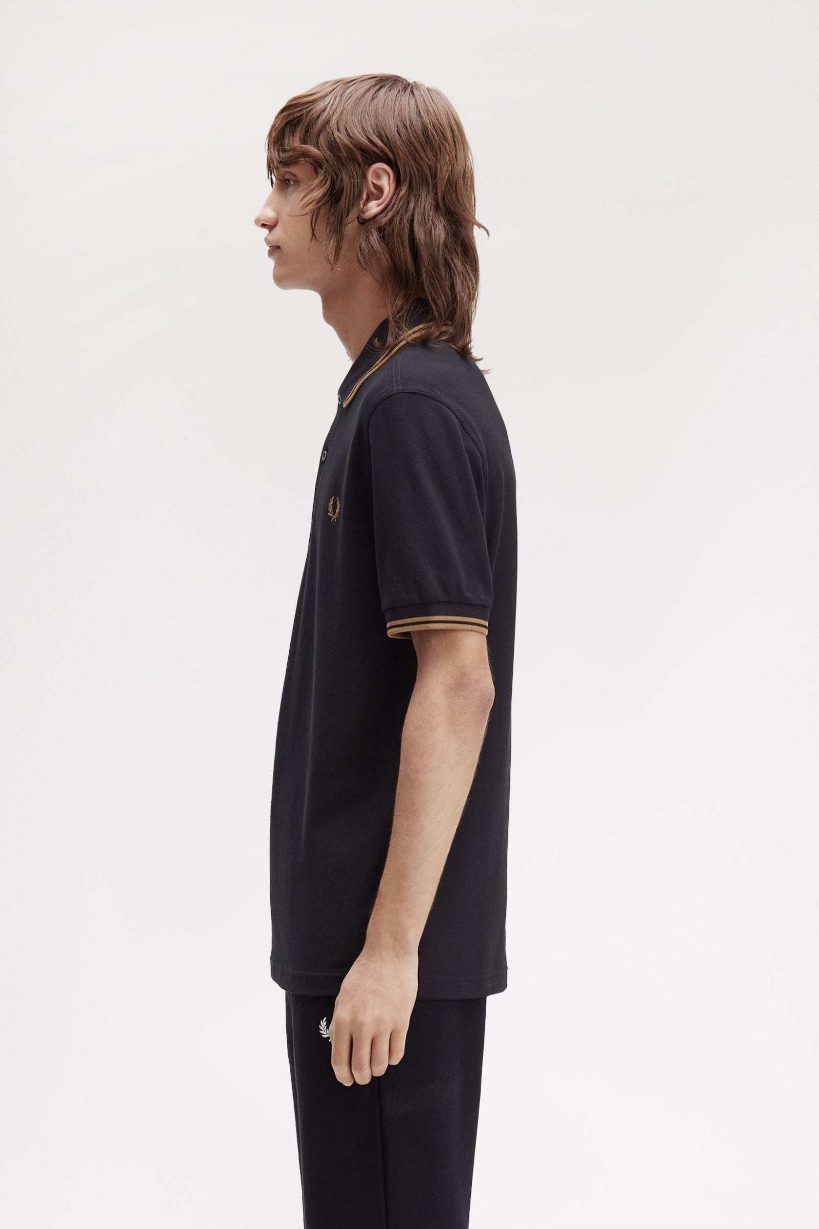 Twin Tipped Poloshirt - Black + Shaded Stone