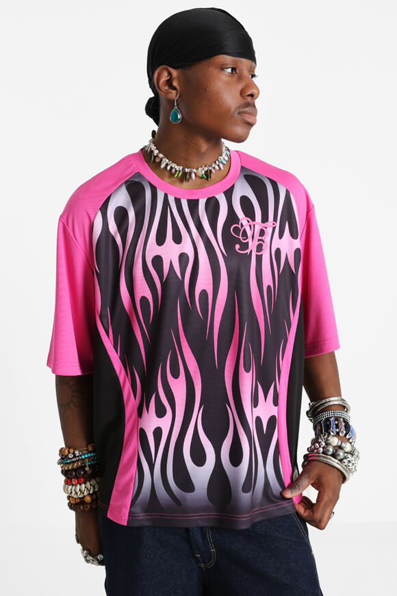 Mesh T-Shirt - Pink + Schwarz