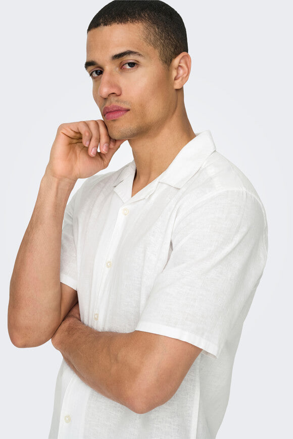 ONSCAIDEN Leinenhemd - White