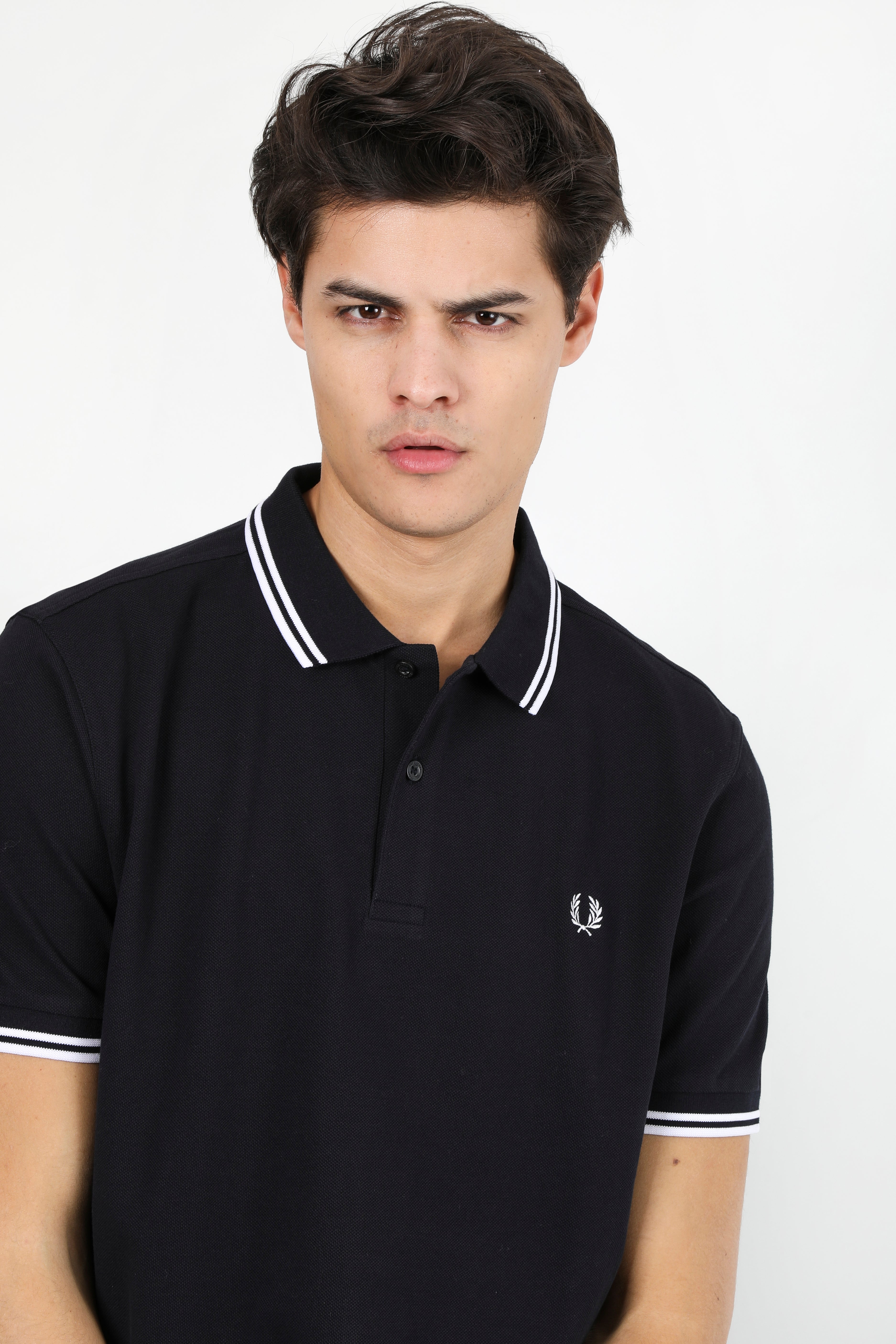 Poloshirt - Navy + White