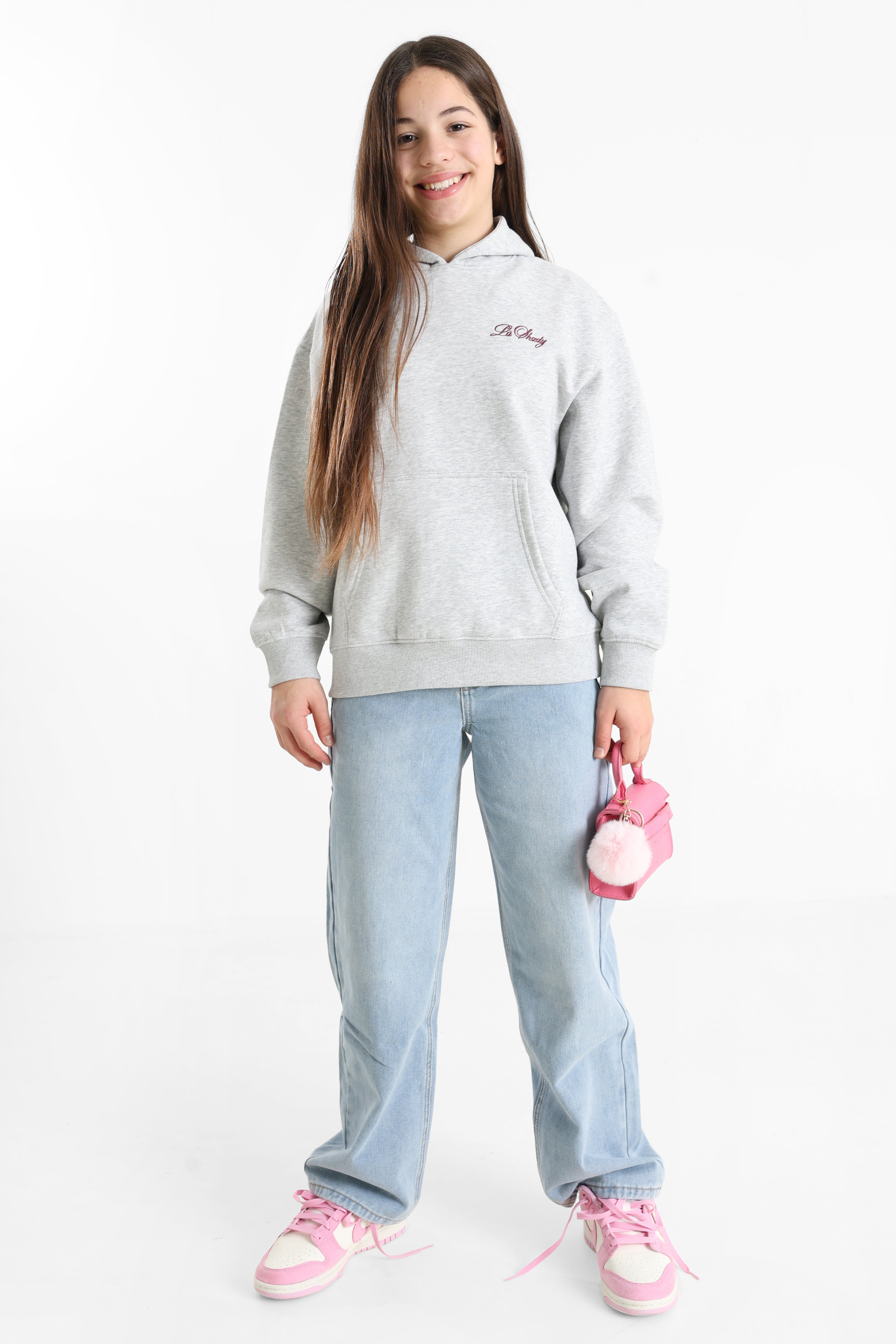 Oversize Kapuzensweatshirt - Grau