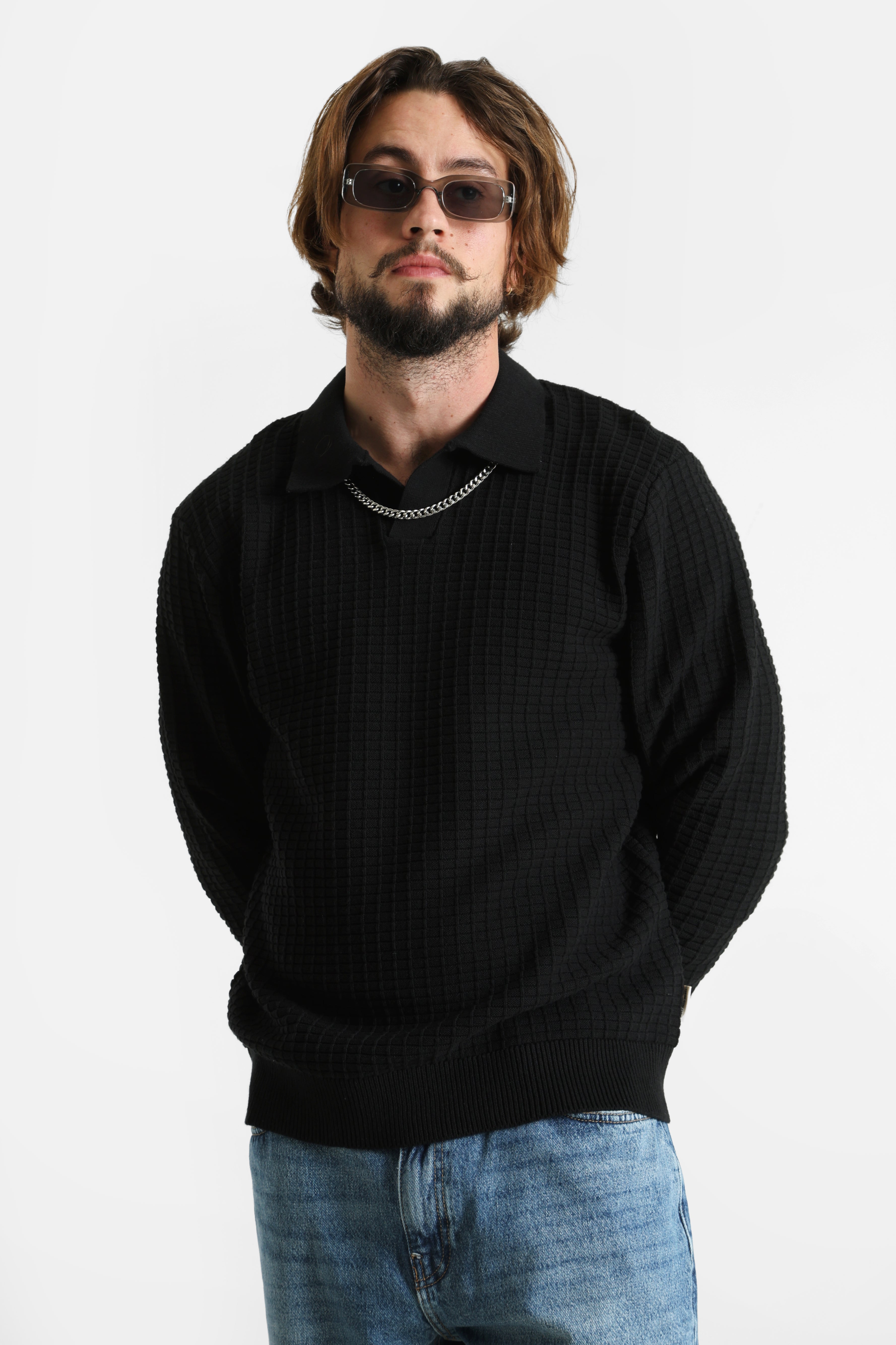 RRKELVIN Feinstrickpullover - Black