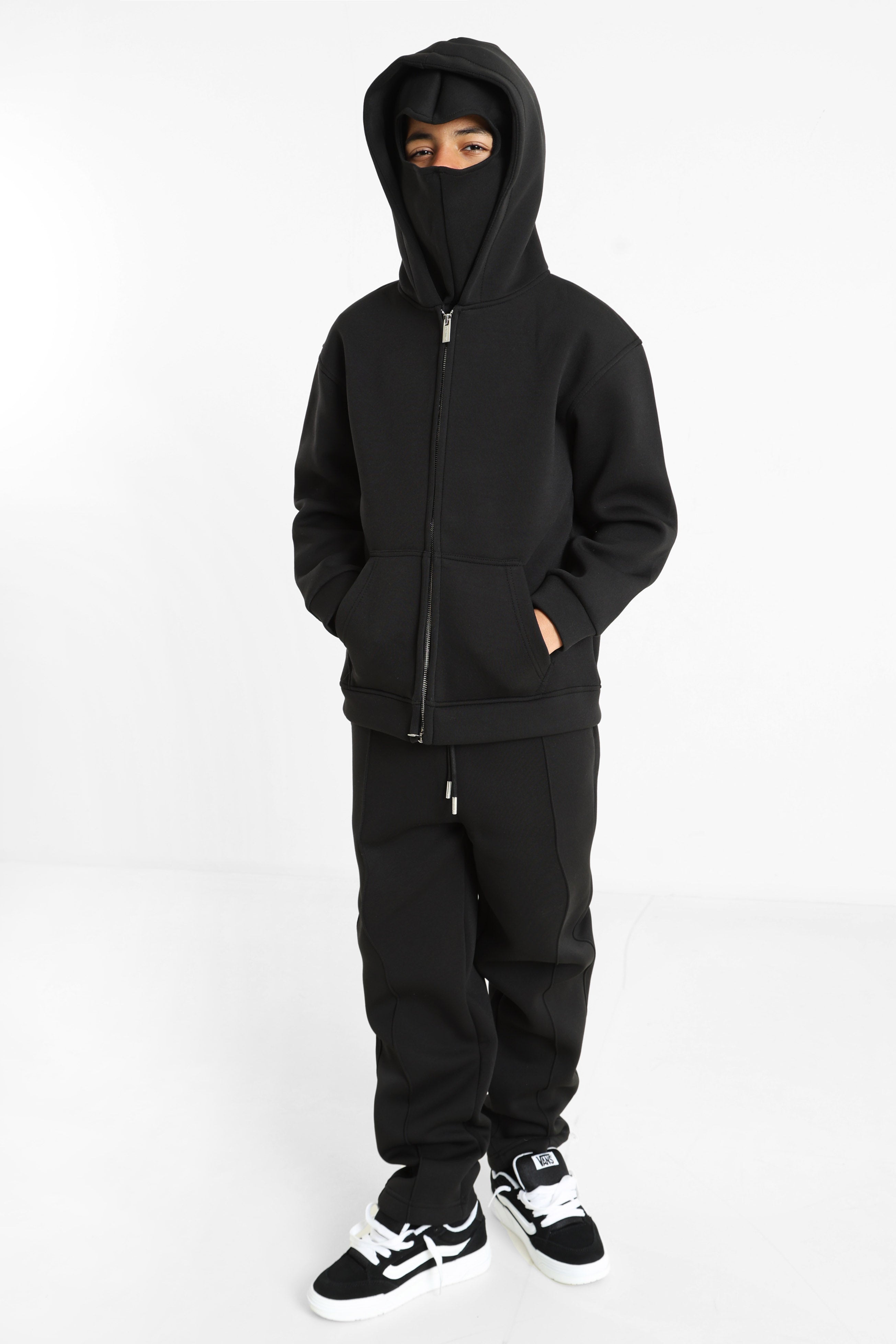 Kapuzensweatjacke - Black