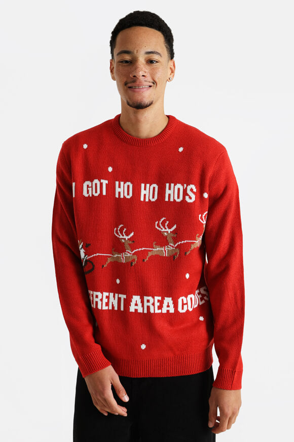 Weihnachtsstrickpullover - Pompeian Red