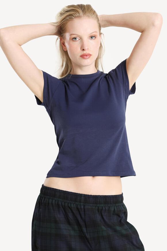 Crop T-Shirt - Marineblau