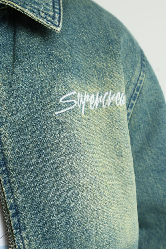 Jeansjacke - Blau/Grün