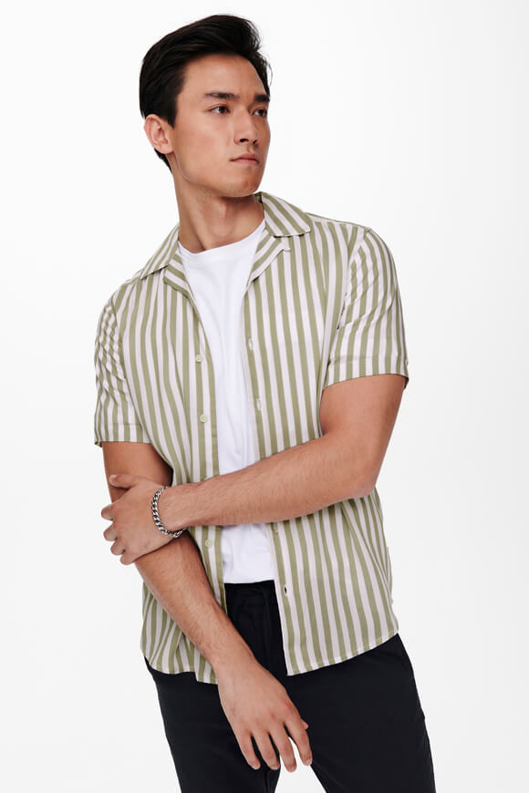 ONSWAYNE Hemd - Chinchilla + White