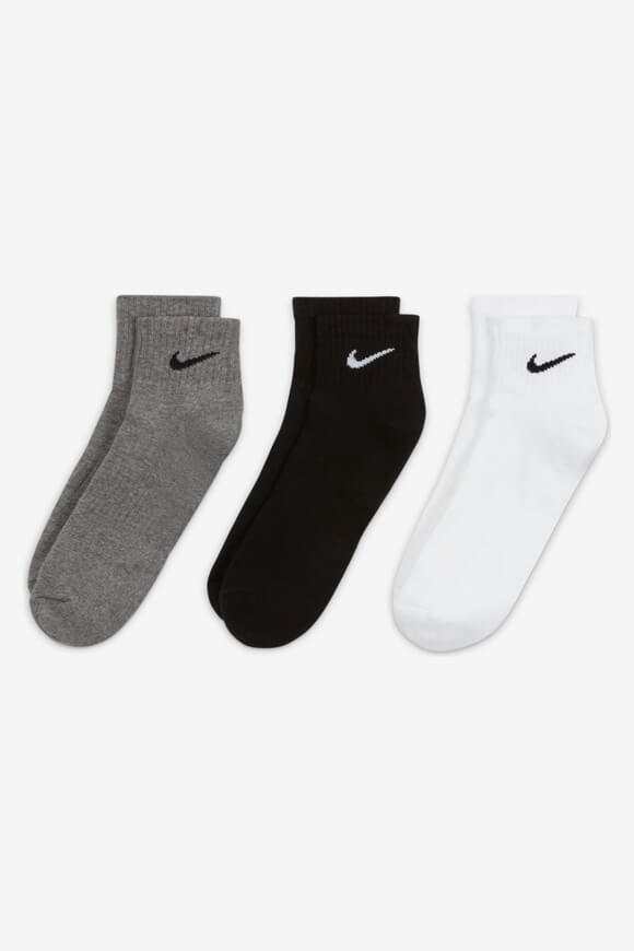Dreierpack Socken - Grau meliert + Schwarz + Weiss