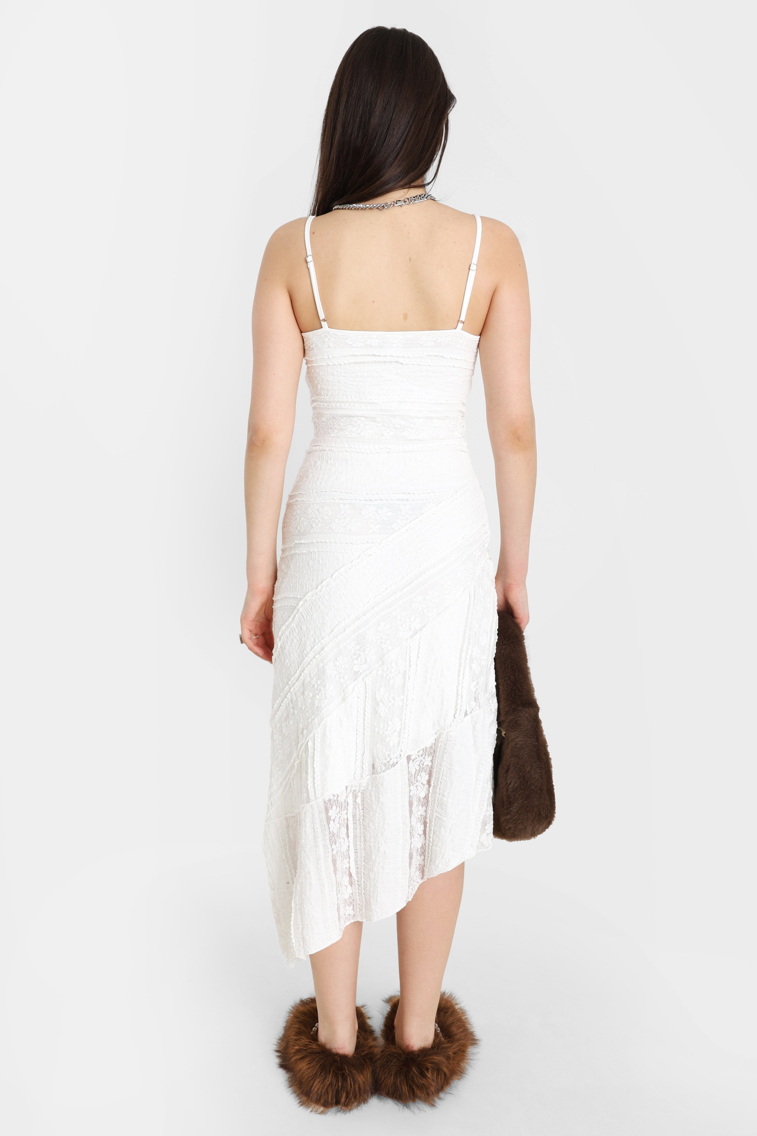 Strukturiertes Midikleid - Offwhite