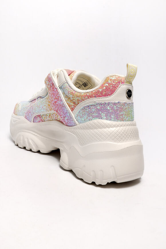 Vegan Bliss One Glam Plateau Sneaker - White + Pink Mermaid
