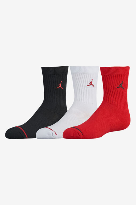 Dreierpack Socken - Black + White + Gym Red