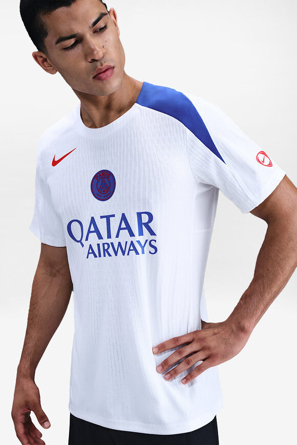 Paris Saint-Germain Strukturiertes T-Shirt - White + Hyper Royal