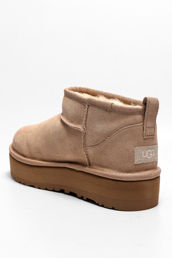 Classic Ultra Mini gefütterte Plateau Stiefelette - Sand