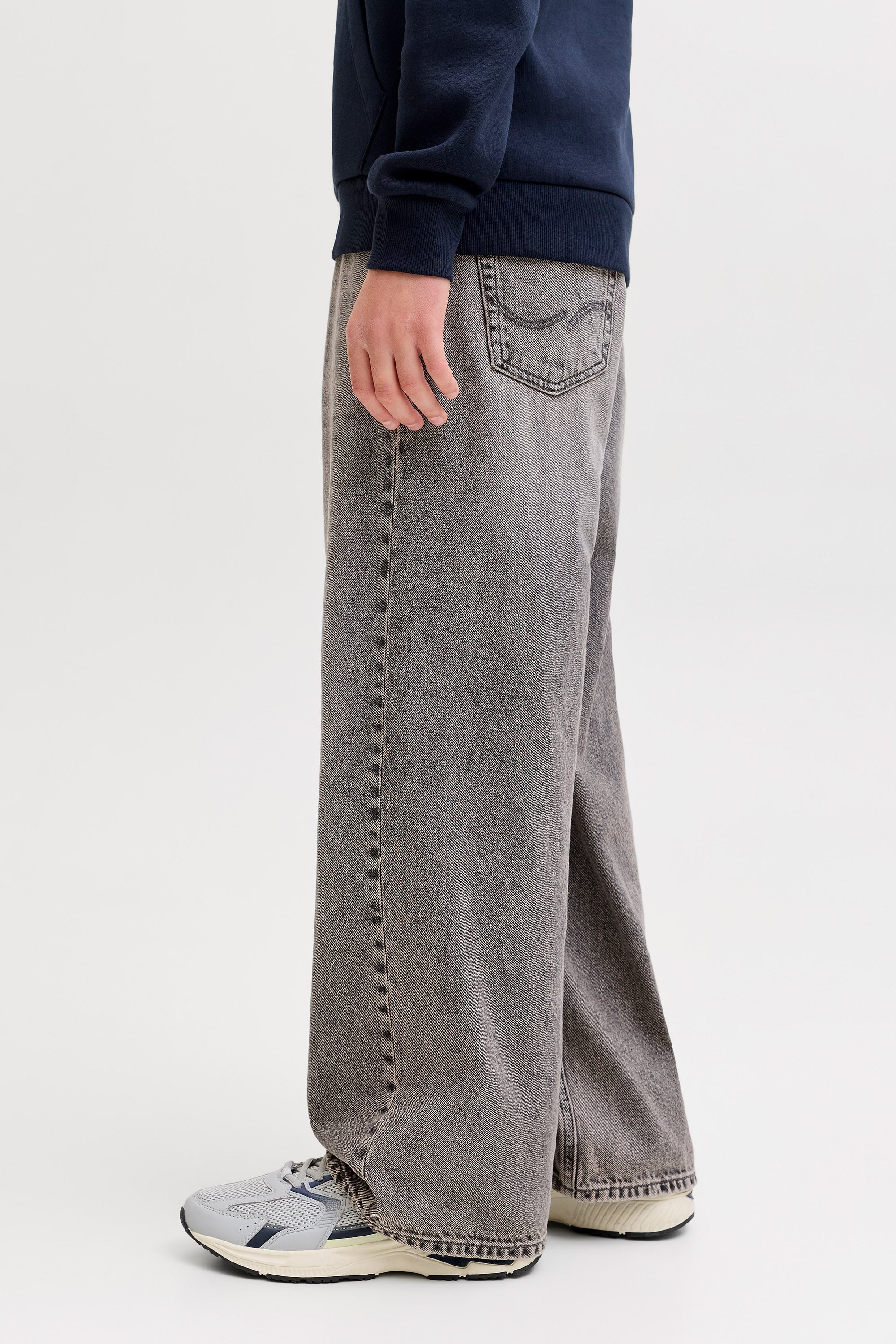 JJIDAVE Wide Fit Jeans - Grey Denim