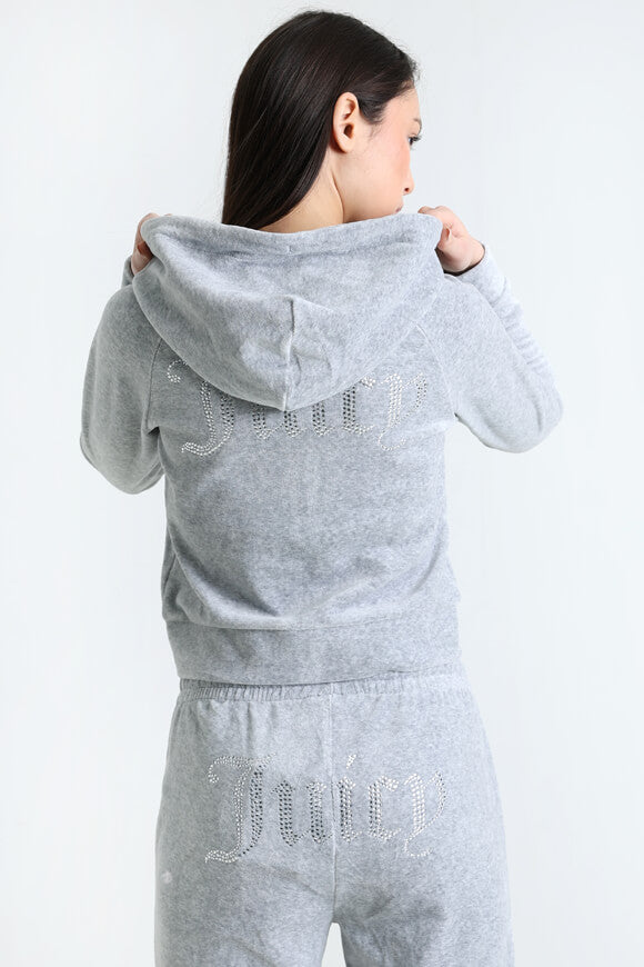 Madison Samt Crop Jacke - Silver Marl