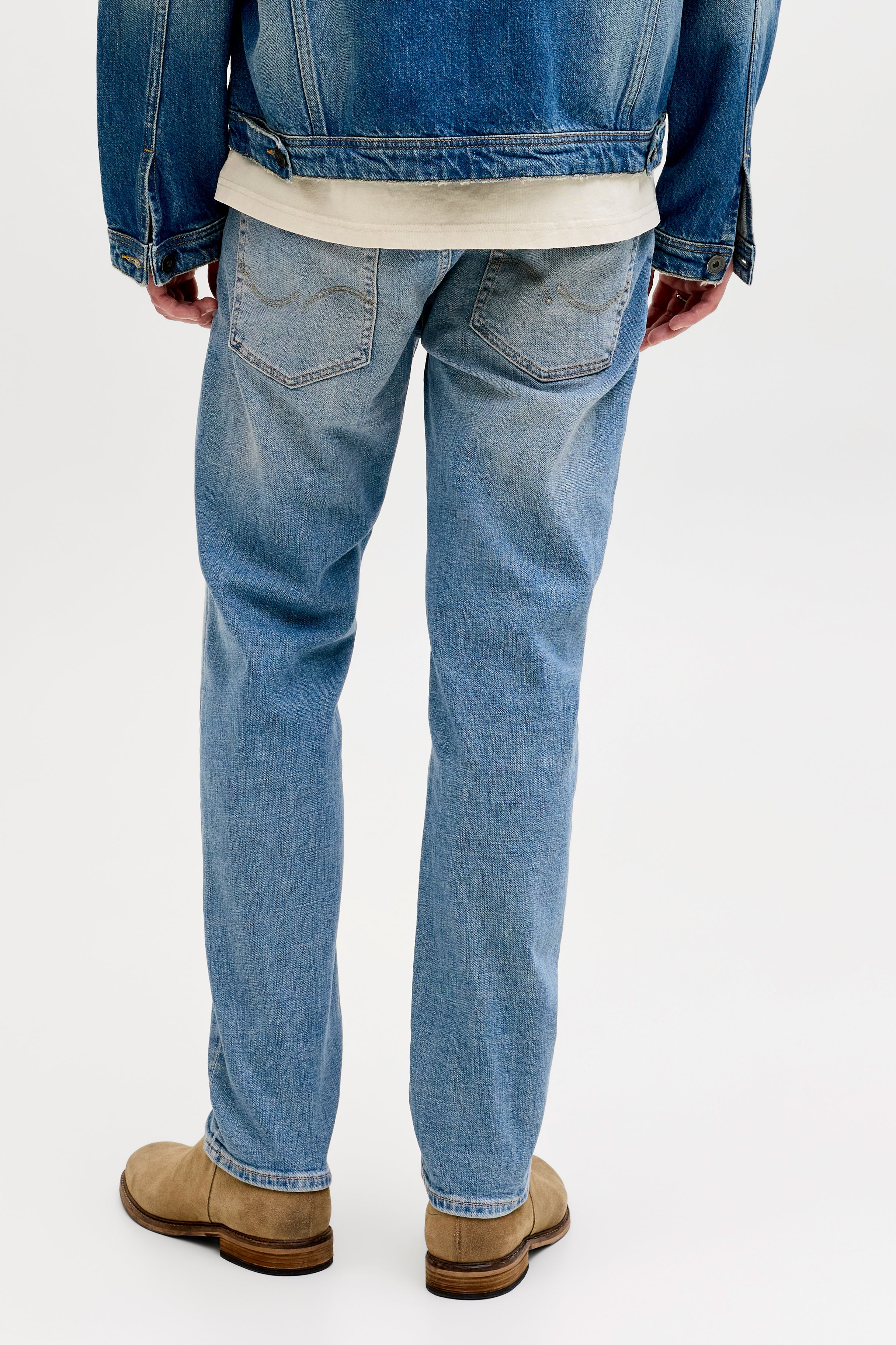 JJIMIKE JJORGINAL Tapered Fit Jeans L32 - Blue Denim
