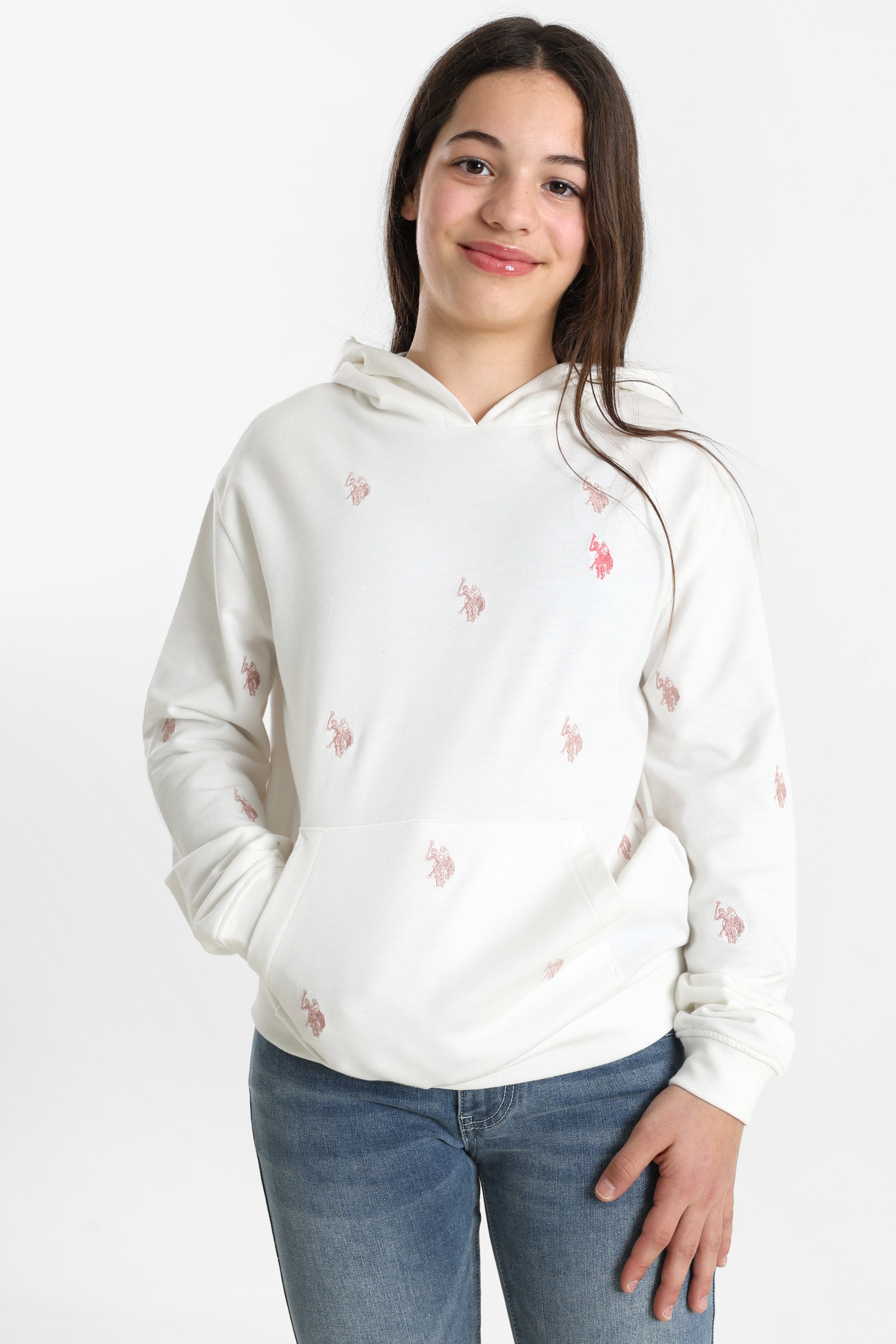 Oliv Kapuzensweatshirt - Offwhite